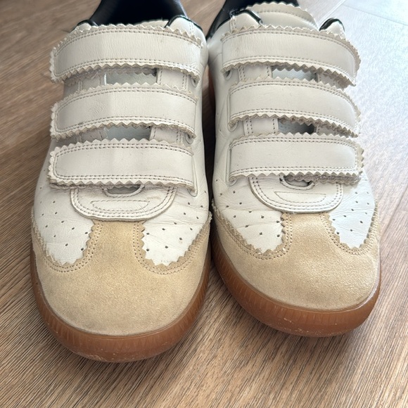 Isabel Marant Beth Perforated Leather Velcro Sneakers 39 - Picture 2 of 6